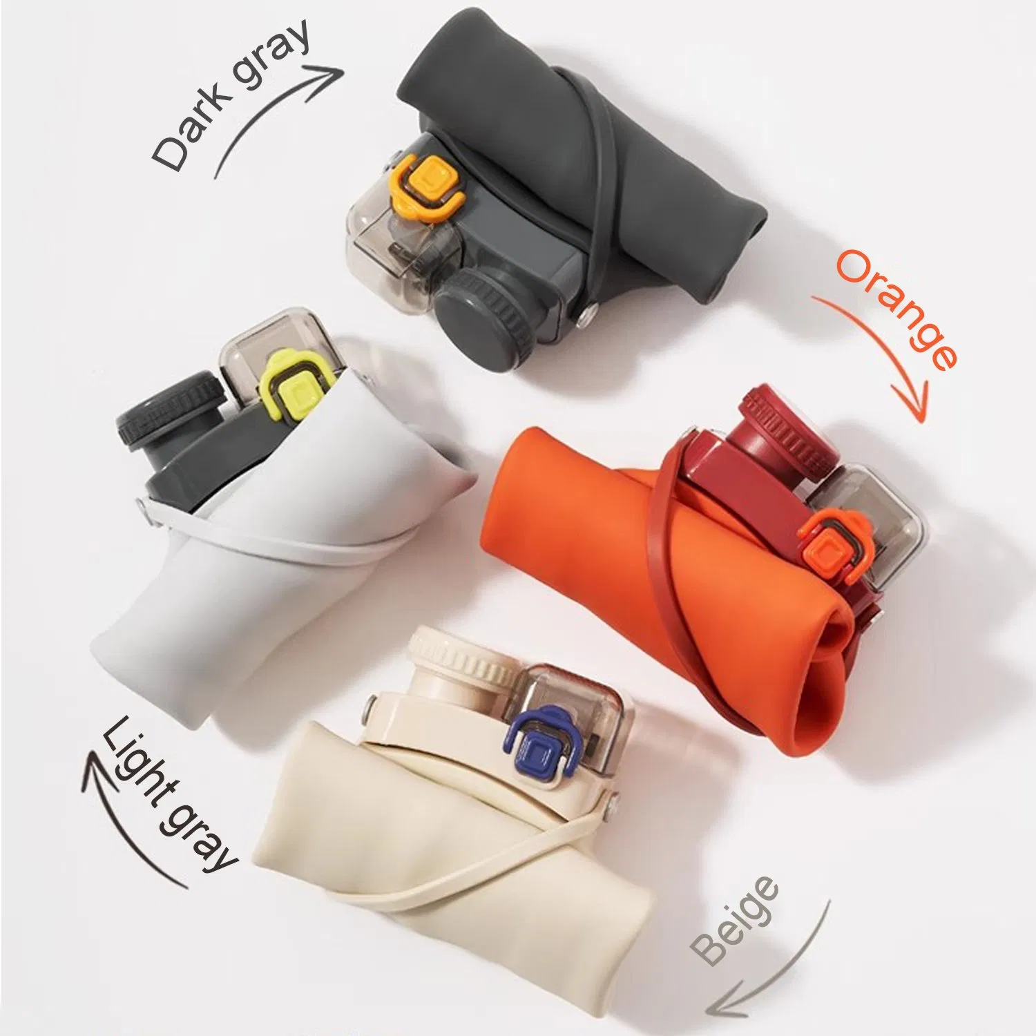 Eco-Friendly Leakproof Lightweight Reusable Outdoor Sport Portable Foldable Silicone Collapsible Water Bottles for Kids