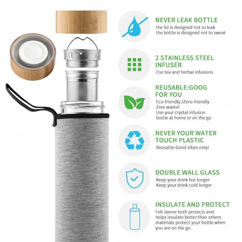 Glass Water Bottle 14