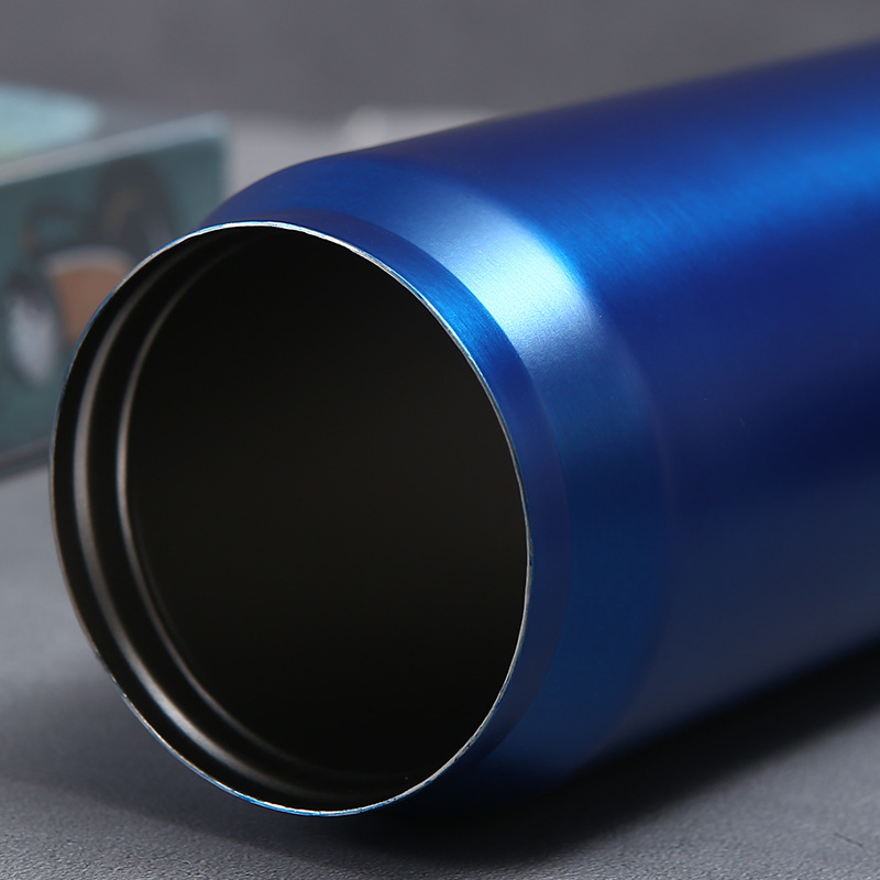 12oz/17oz Stainless Steel Double Wall Cola Can Bottle 350/500ml Thermal Vacuum Cans Water Cola Bottle with Flips Lid and Straw