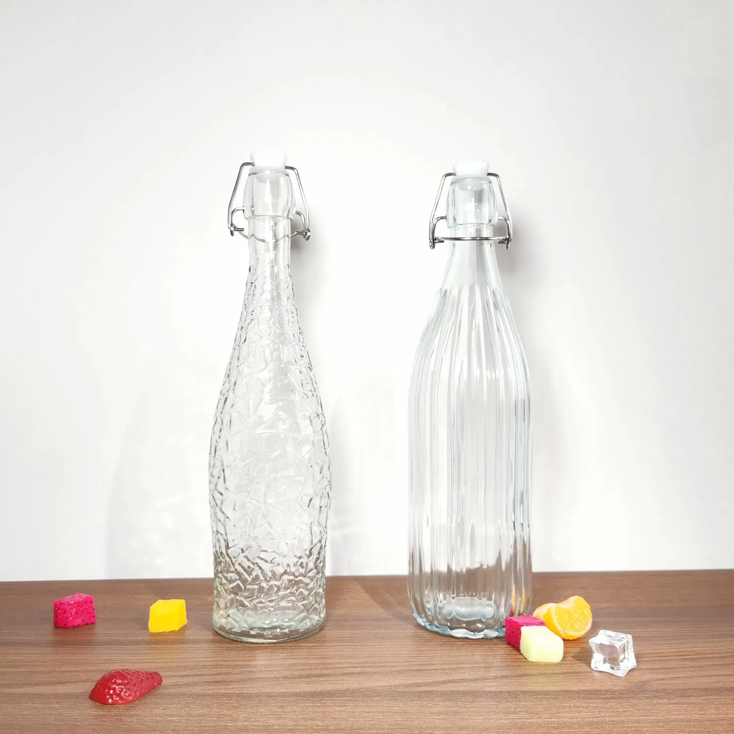 Classic Unique Easy Flip Lid Beer Wine Water Glass Swing Top Bottle