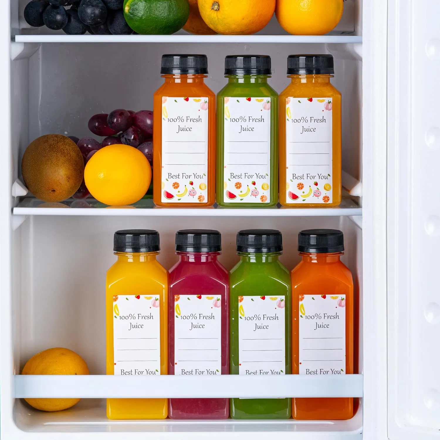 Plastic Bottles with Caps, Clear Reusable Water Bottle, Used for Juicing Bottles, Smoothie Bottle, Juice Containers