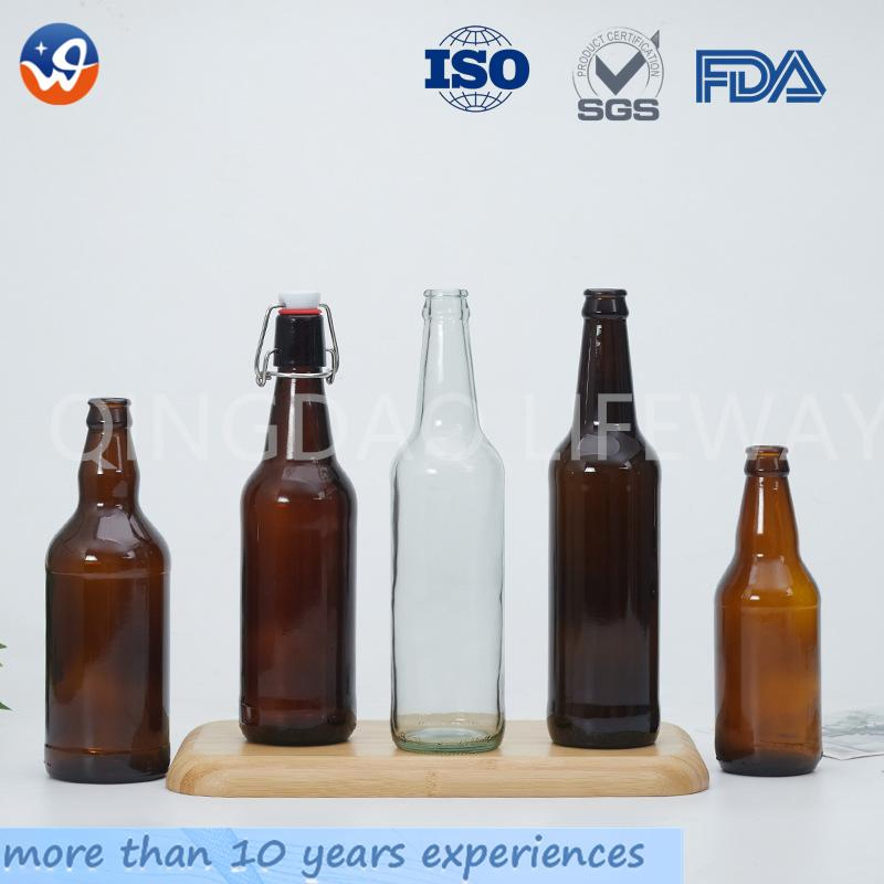 Unique Easy Flip Lid Clear Drink Beer Wine Water Bottles Fruit Bottle Glass Swing Top Bottle with Airtight Stopper