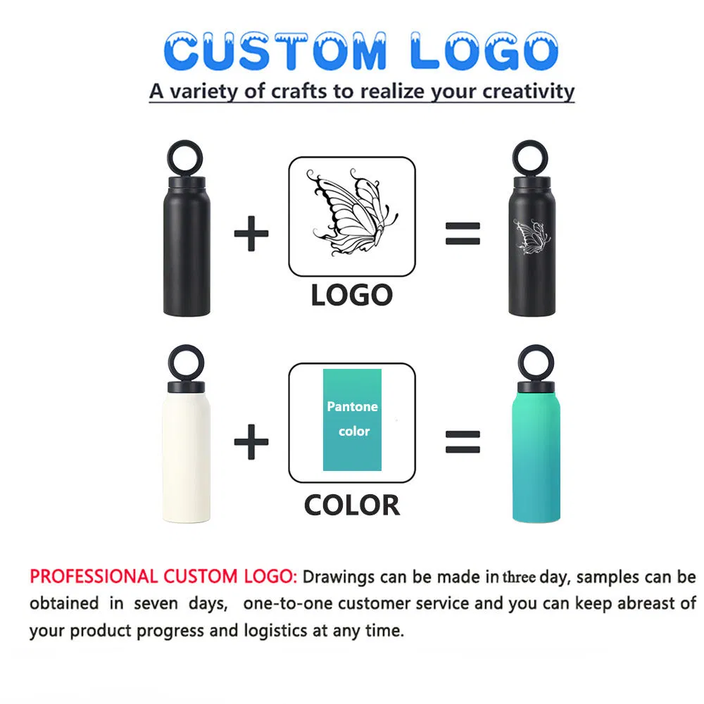 Custom Magsafe Water Bottle Double Wall Vacuum Flask Insulated Stainless Steel Magnetic Water Bottle with Magnetic Lid