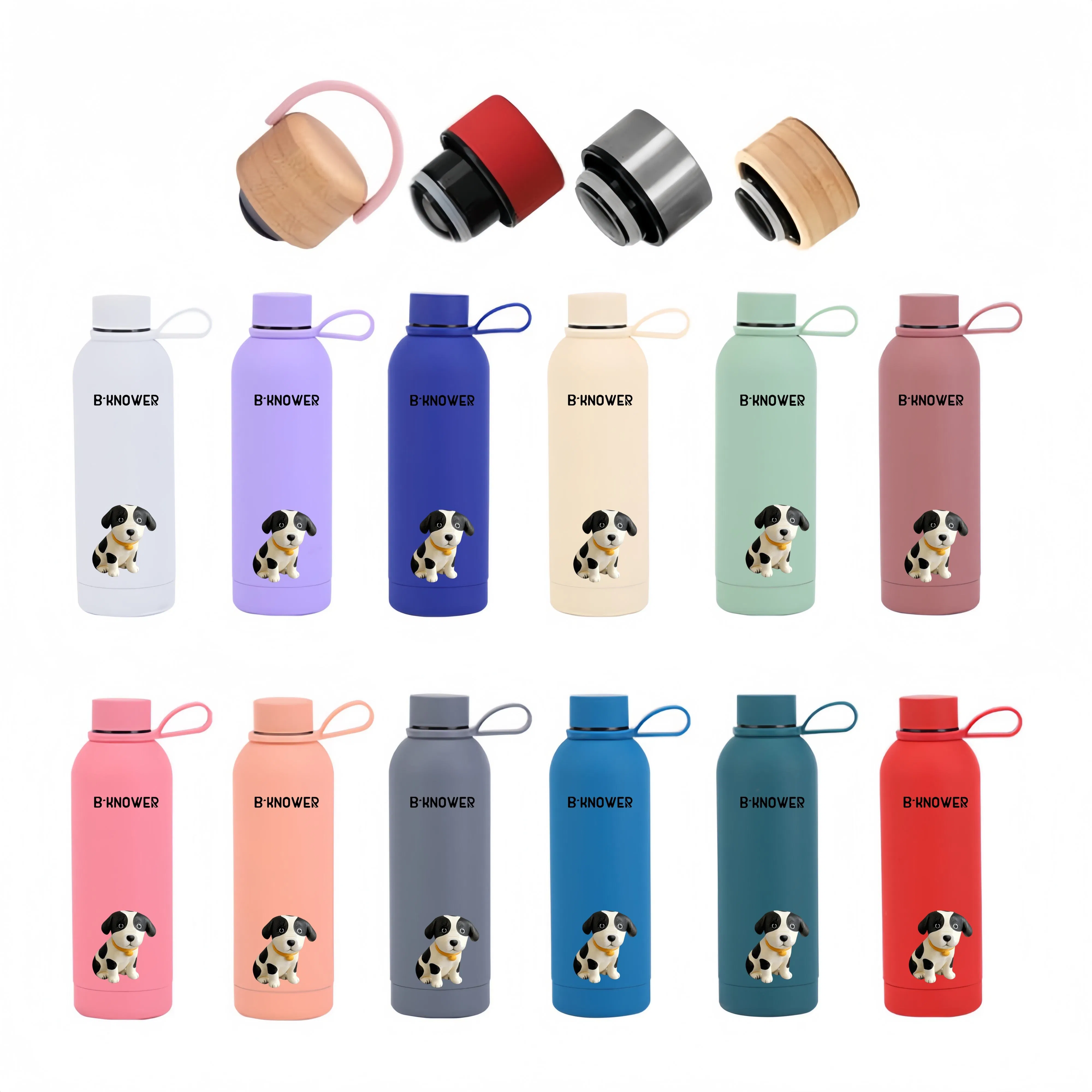 OEM Narrow Mouth Water Bottle Sublimation Thermos Vacuum Rubber Coated Insulated Stainless Steel Water Flask Drinking Bottle