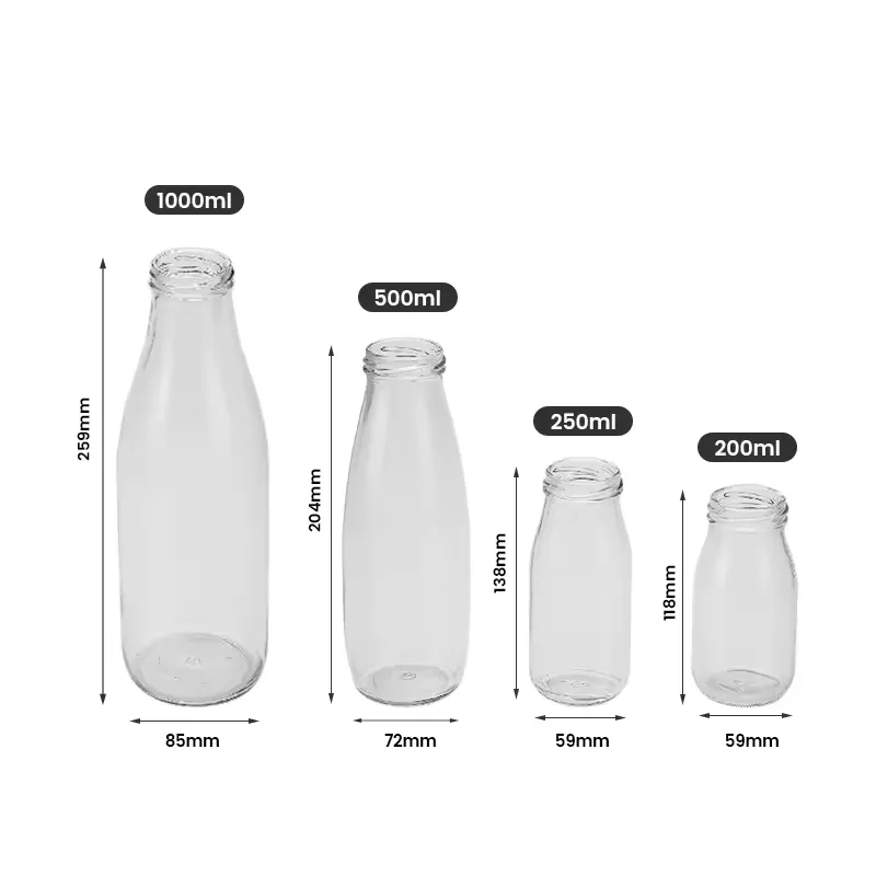 Glass milk bottle view 7