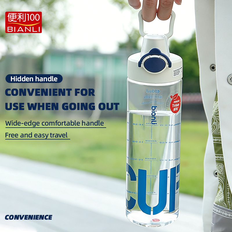 Portable 800ml Gym Fitness Water Bottle for Outdoor Sports Unisex Travel Plastic Drinkware for Back School Climbing Bike Riding