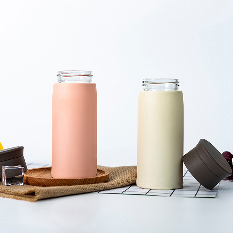 Wholesale Creative Fashion Custom Logo Double Wall Glass Water Bottle Student Drinking Bottle 400ml Creative Gift Advert