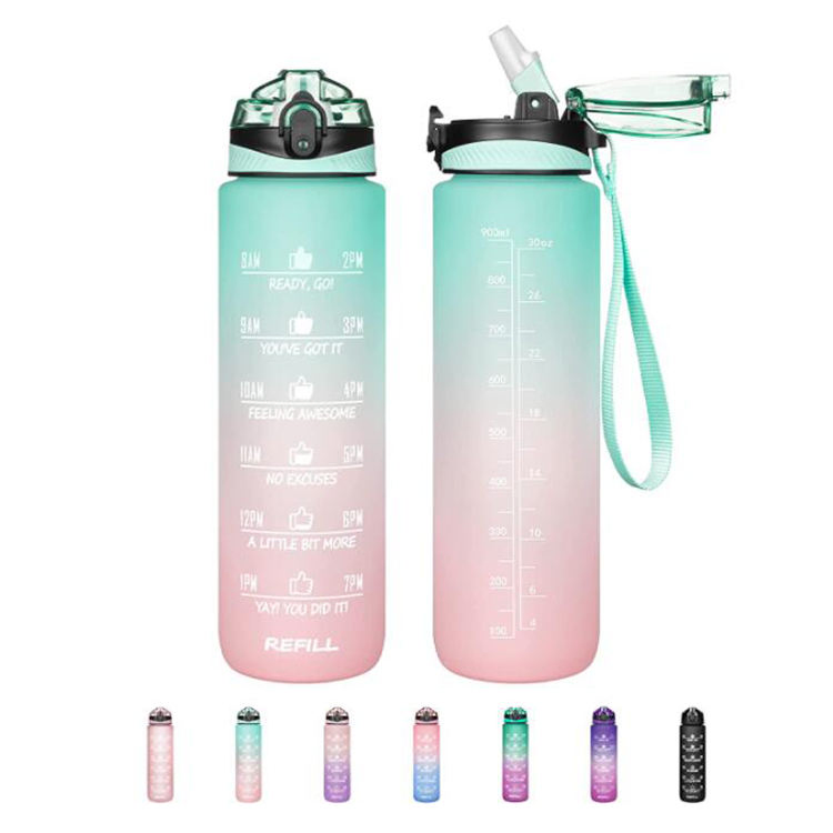 Drinking Direct Flip Lid Portable BPA Free Eco-Friendly Frosted Plastic Water Bottle Gym for Adults and Kids