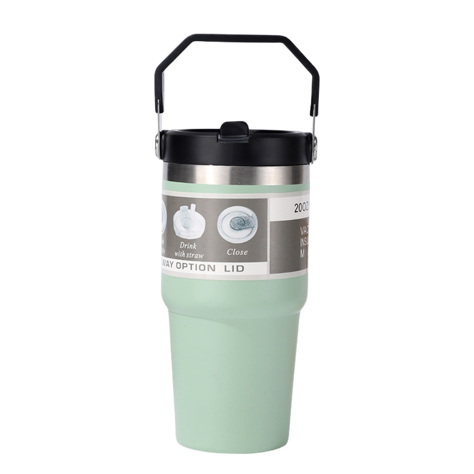 30 Oz Hand Grip Vacuum Car Tumbler Stainless Steel Double Wall Insulated 20oz Travel Water Bottle with Handle and Straw Leakproof Flip Lid