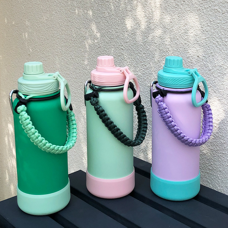 Wholesale Colorful 1L Large Capacity Double Wall Stainless Steel Vacuum Sports Wide Mouth Flask Sports Water Bottles