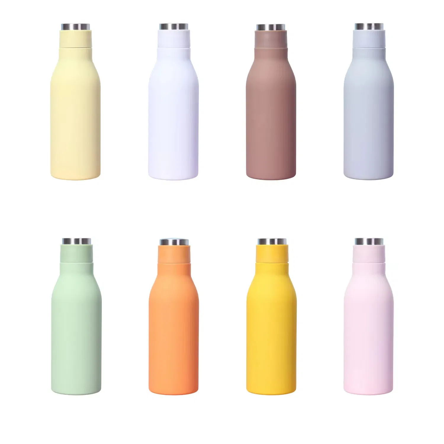 650 Ml Portable Narrow Mouth Water Bottle Rubber Coated Lid for Hiking