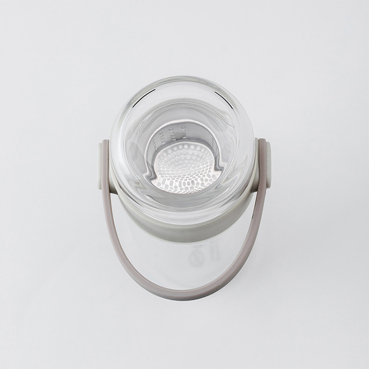 Grinkwell 12oz Double Wall New Design Glass Water Bottles with Two Compartments