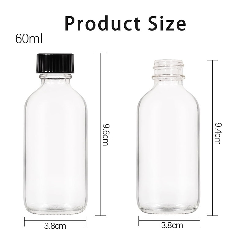 Cheap Glass Drink Bottles Round 60ml Capacity Customized Glass Beverage Bottles Wholesale