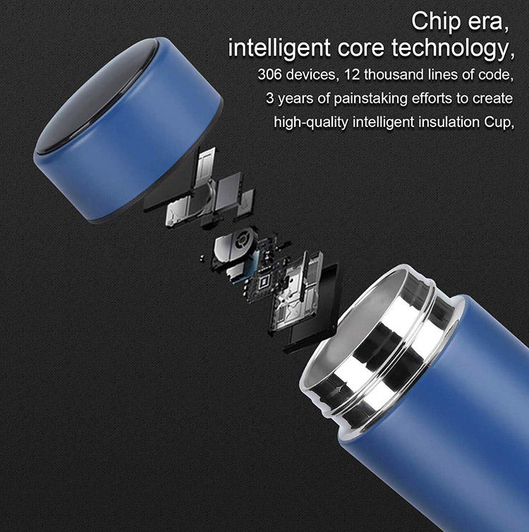 Business Gift Custom Logo Water Bottle Cup Digital Temperature Display Smart Mugs 304 Stainless Steel Vacuum Flask