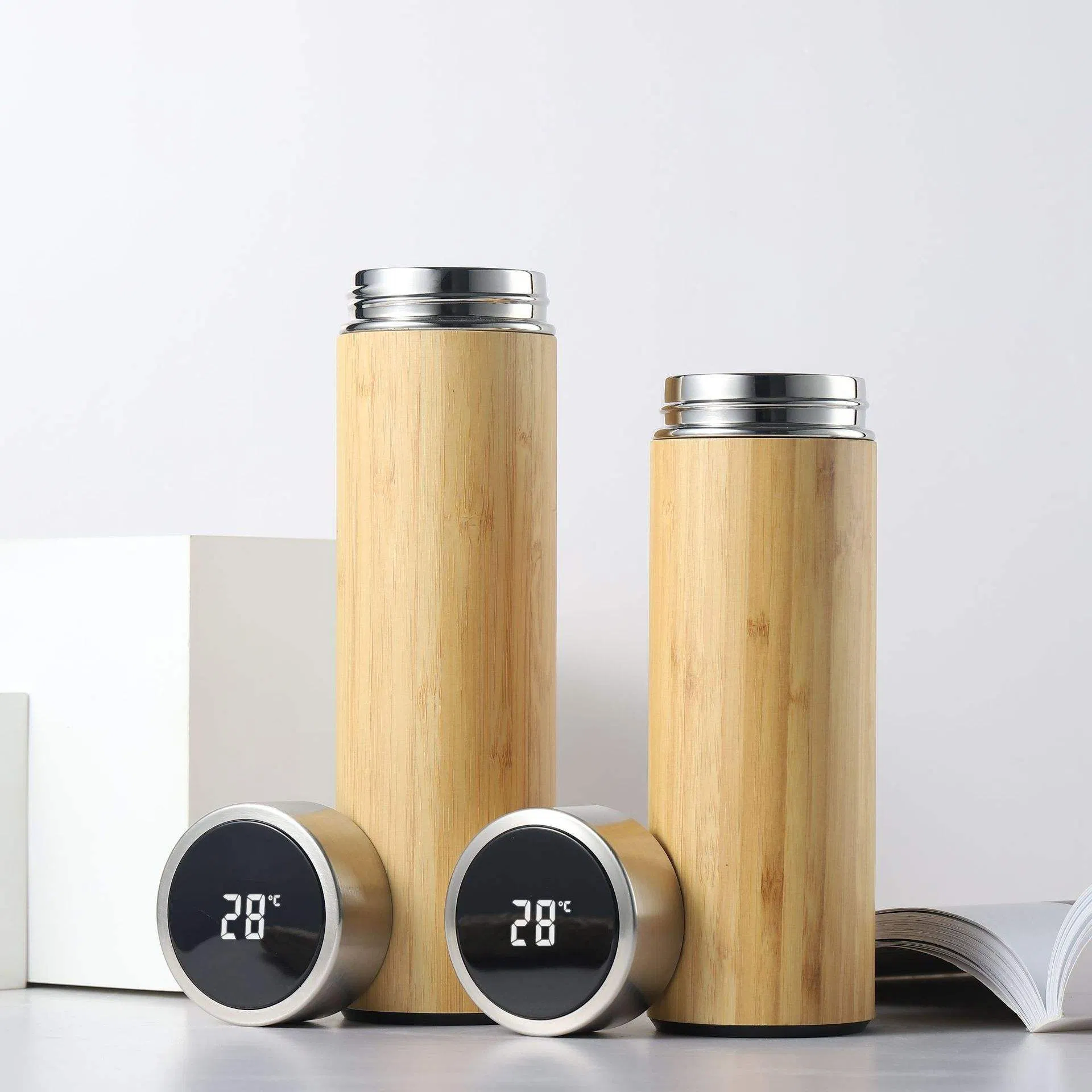 Wholesale Bamboo Eco-Friendly Outdoor Reusable Durable Stainless Steel Thermal Insulation Water Bottle