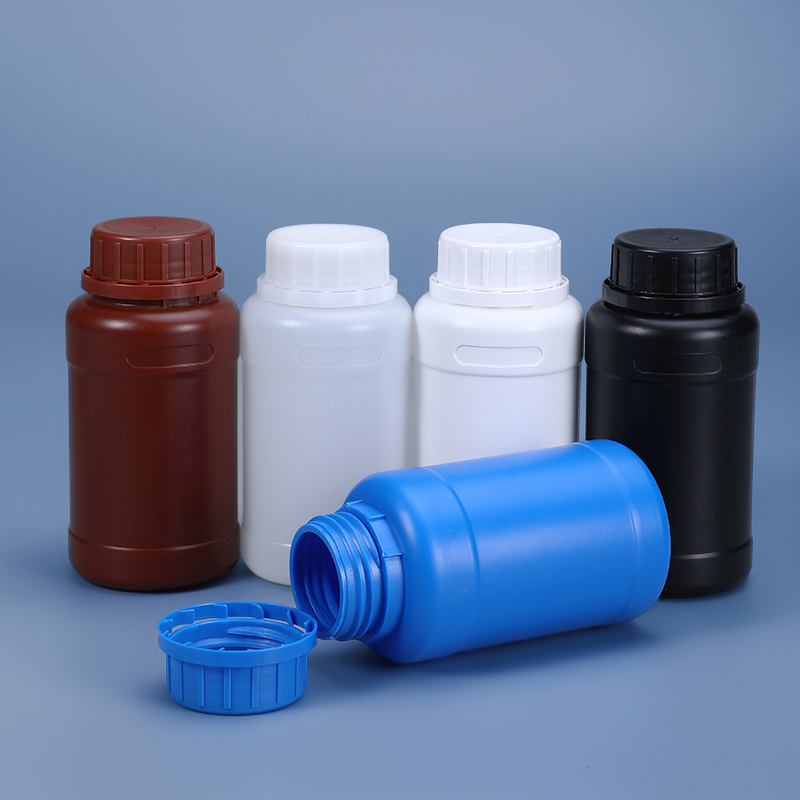 Food Grade BPA Free 250ml 500ml 1L Plastic HDPE Bottle with Screw Cap for Chemical Storage Food Additives Packaging Bottle