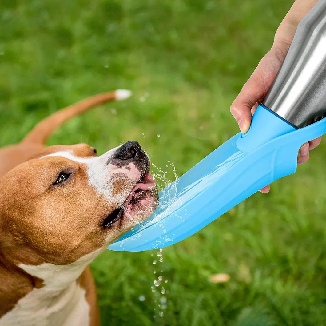 Stainless Steel Travel Portable Pet Dog Feed Water Bottle Feeding Drinkbowl
