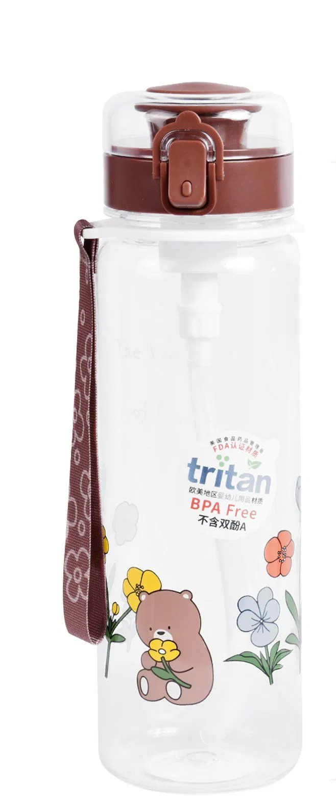 Portable 610/470ml Tritan Plastic Water Bottle with Wide Mouth for Easy Refilling