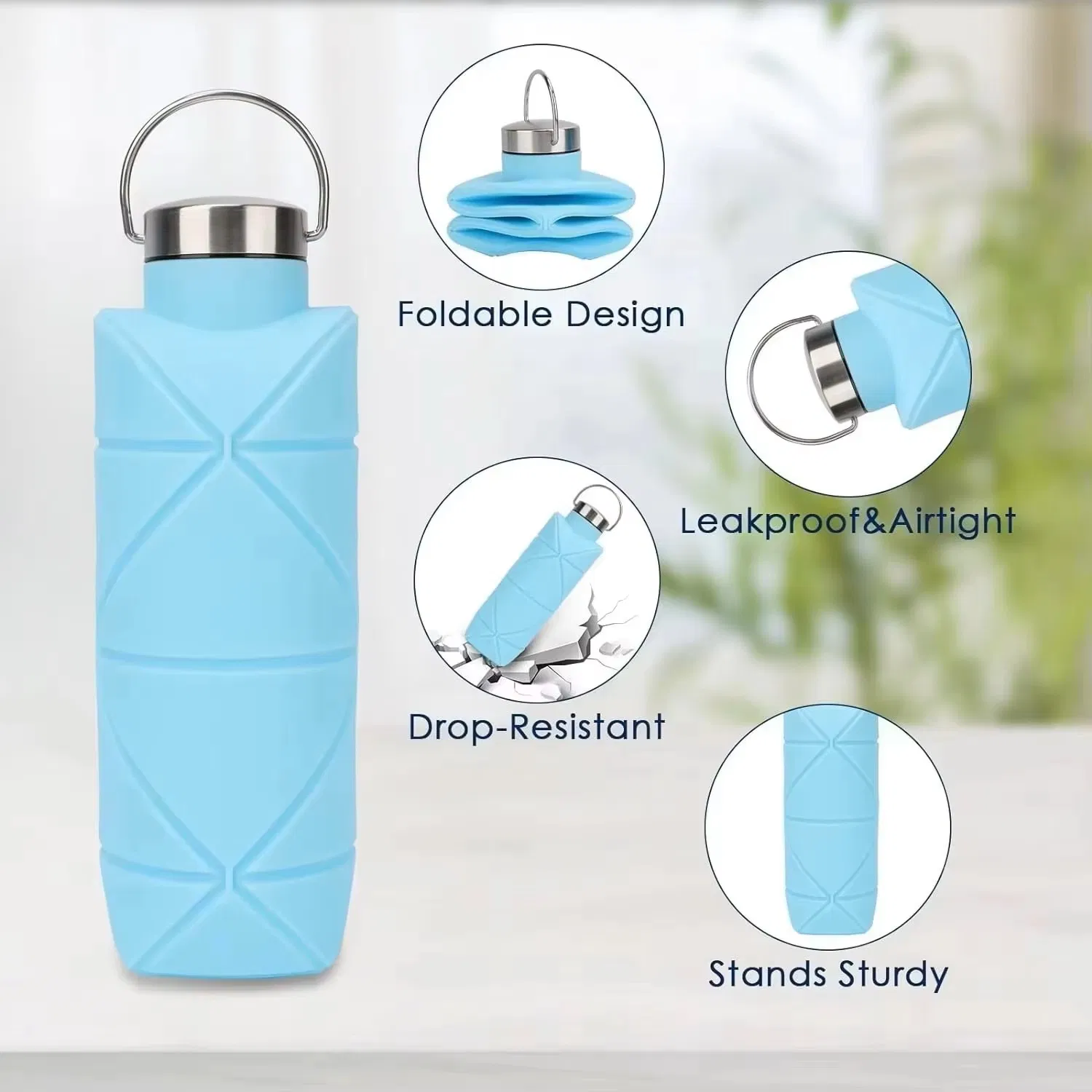 Custom Logo BPA-Free Insulated Silicone Sports Water Bottle