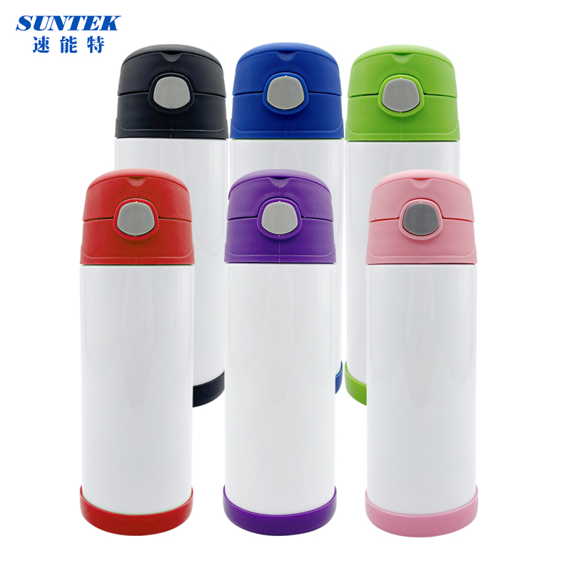 Fast Shipping 350ml 12oz Smart Sublimation Tumbler Kids Insulated Vacuum Water Bottle with Straw and Flip Lid