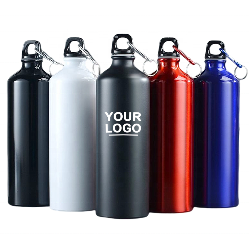 Factory Aluminium Water Bottle with Custom Logo 500ml 600ml Water Bottle Vacuum Thermos for Sport with Climbing Buckle