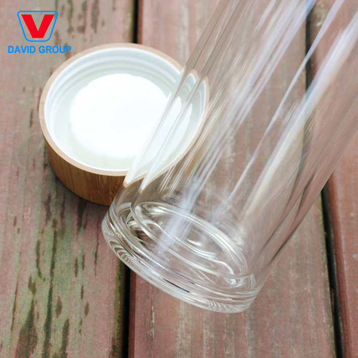 2022 Hot Sale Double Wall Glass Water Bottles with The Stainless Steel Infuser