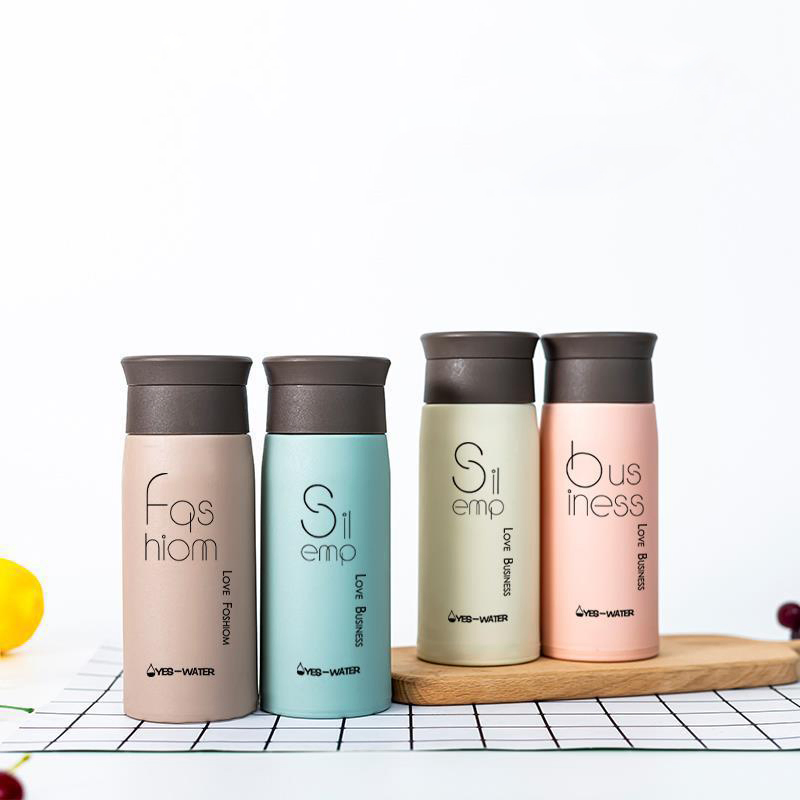 Wholesale Creative Fashion Custom Logo Double Wall Glass Water Bottle Student Drinking Bottle 400ml Creative Gift Advert