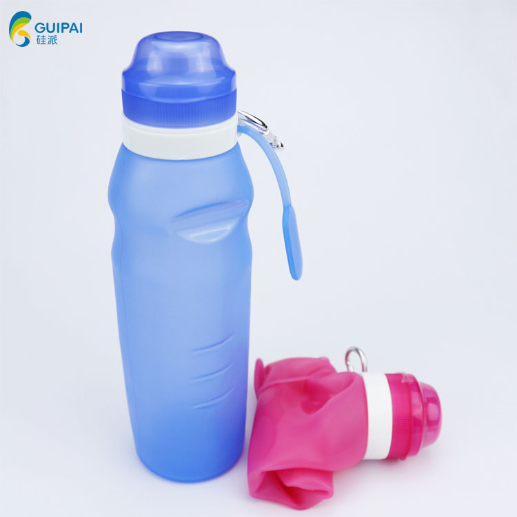 Promotion Gifts Outdoor Portable Leak Proof 600ml Kids Silicone Folding Collapsible Drink Water Bottle Sports Travel