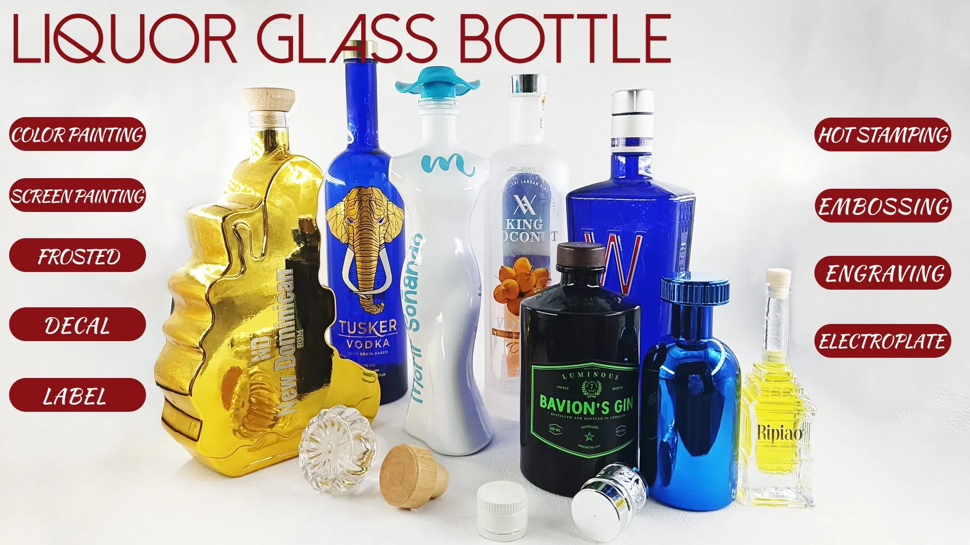 Bulk Custom Amber Glass Wine Bottle