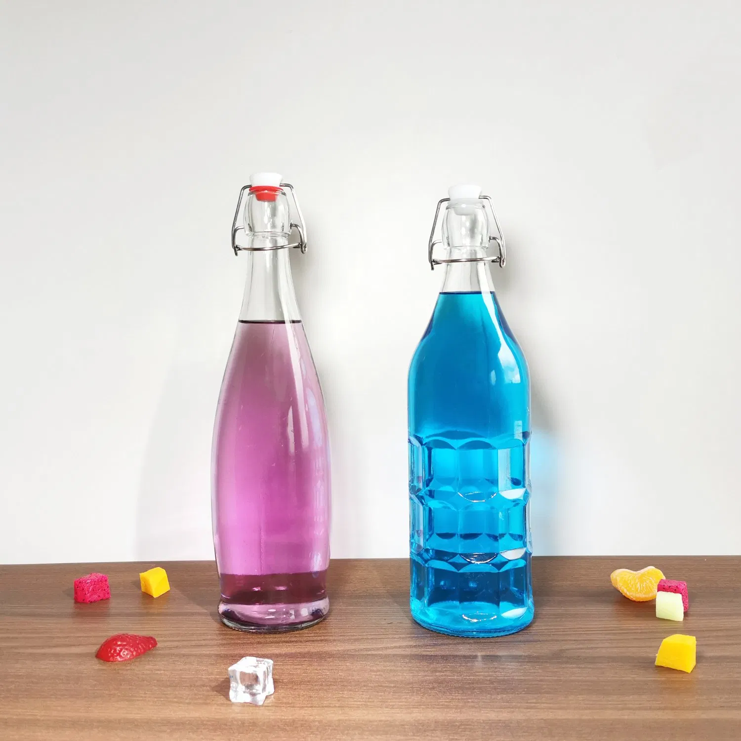 Classic Unique Easy Flip Lid Beer Wine Water Glass Swing Top Bottle