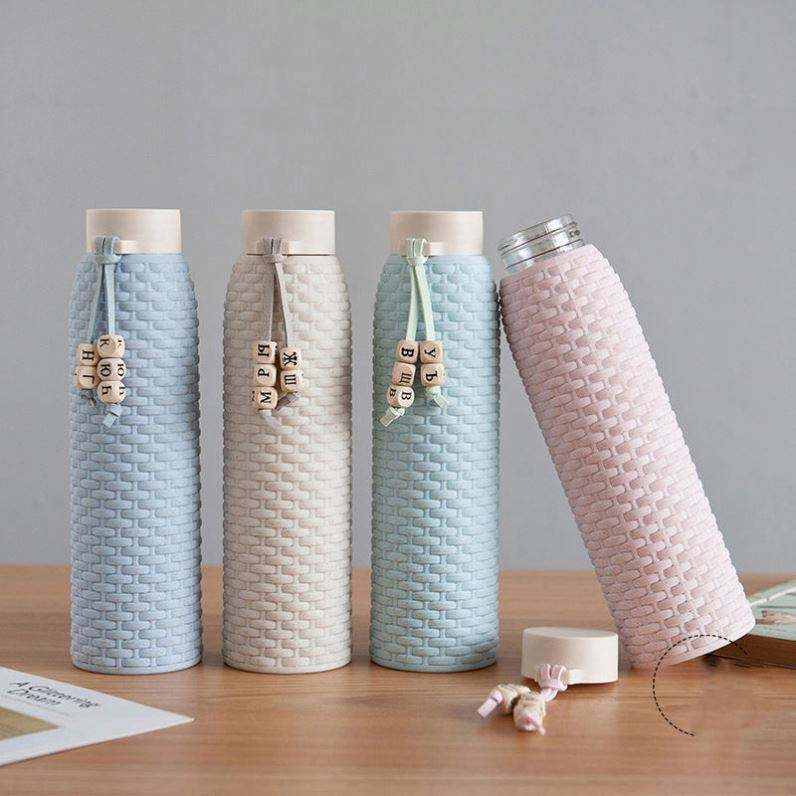 Water Bottle Food Grade PP Fashion Double Wall Glass Bottle