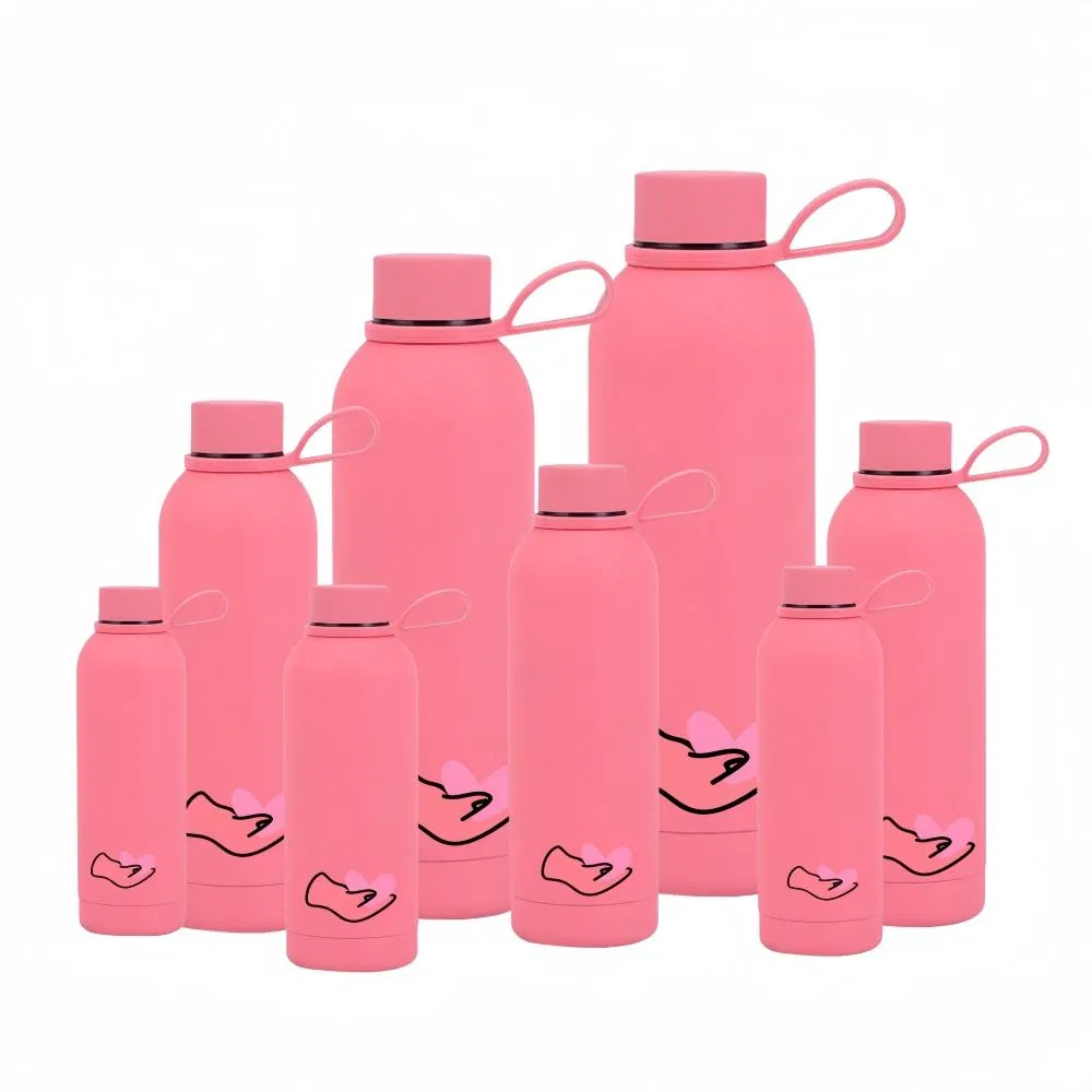 OEM Narrow Mouth Water Bottle Sublimation Thermos Vacuum Rubber Coated Insulated Stainless Steel Water Flask Drinking Bottle
