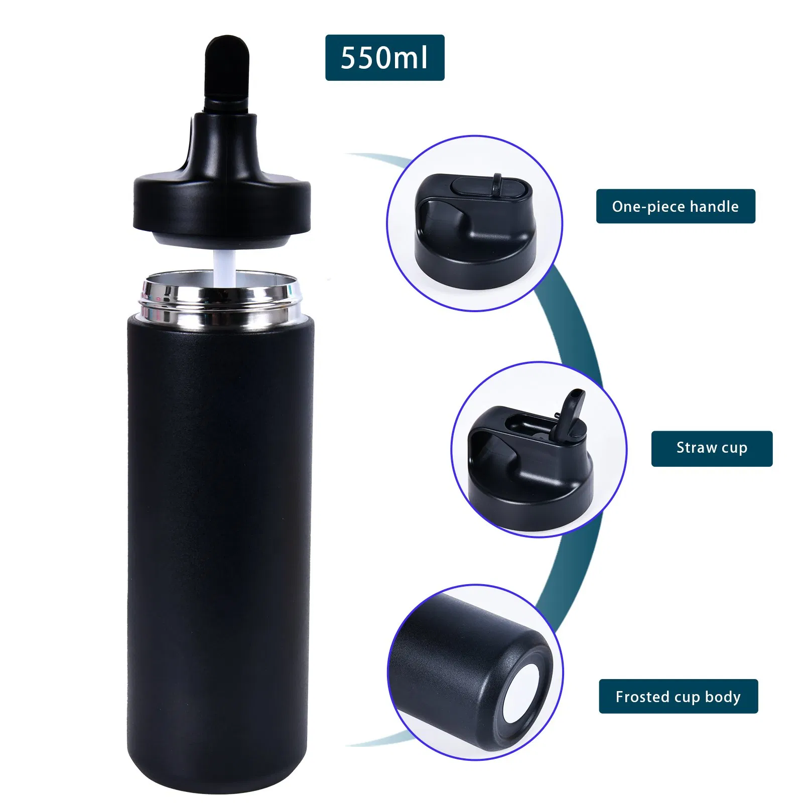 500ml Vacuum Gym Drinking Bottle Stainless Steel Water Bottle with Custom Logo