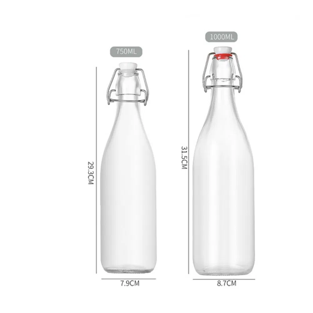 Best Price 60ml 100ml 250ml 500ml 750ml 1000ml Easy Flip Lid Empty Glass Beer Wine Water Bottle with Swing Top Round Bottle
