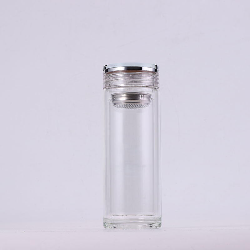 350ml/12oz Glass Water Bottle Double-Wall Glass Tumbler Custom Gift