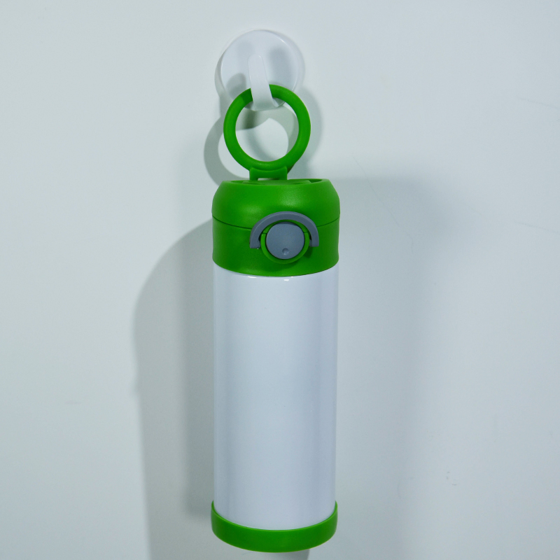 Wholesale 12oz Kids Tumbler Stainless Steel Water Bottles Double Wall Pop-up Round Sippy Flip Lids with Handle for Child