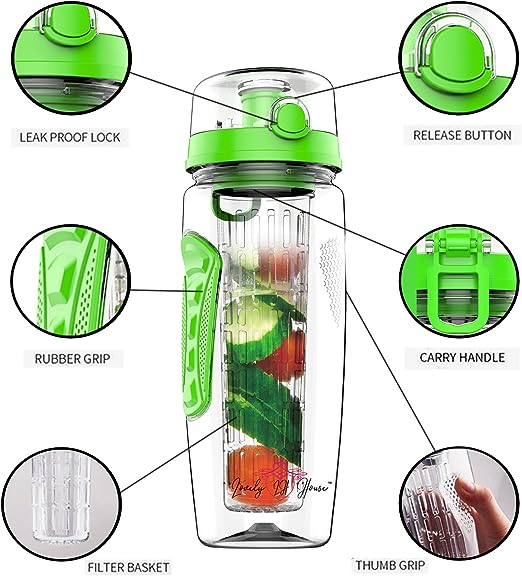 Hot Sales BPA Free Lemon Juice Make Bottle Fruit Infusion Water Bottle with Fruit Infuser and Flip Lid Water Bottle Tea Infuser