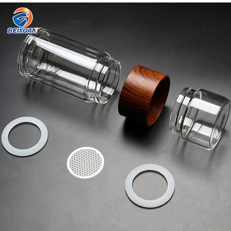 230ml Wholesale Creative Portable Leak Proof Tea Glass Double Wall Drink Glass Infuser Tumbler with Filter and Tea Separator for Drinking Water Bottle