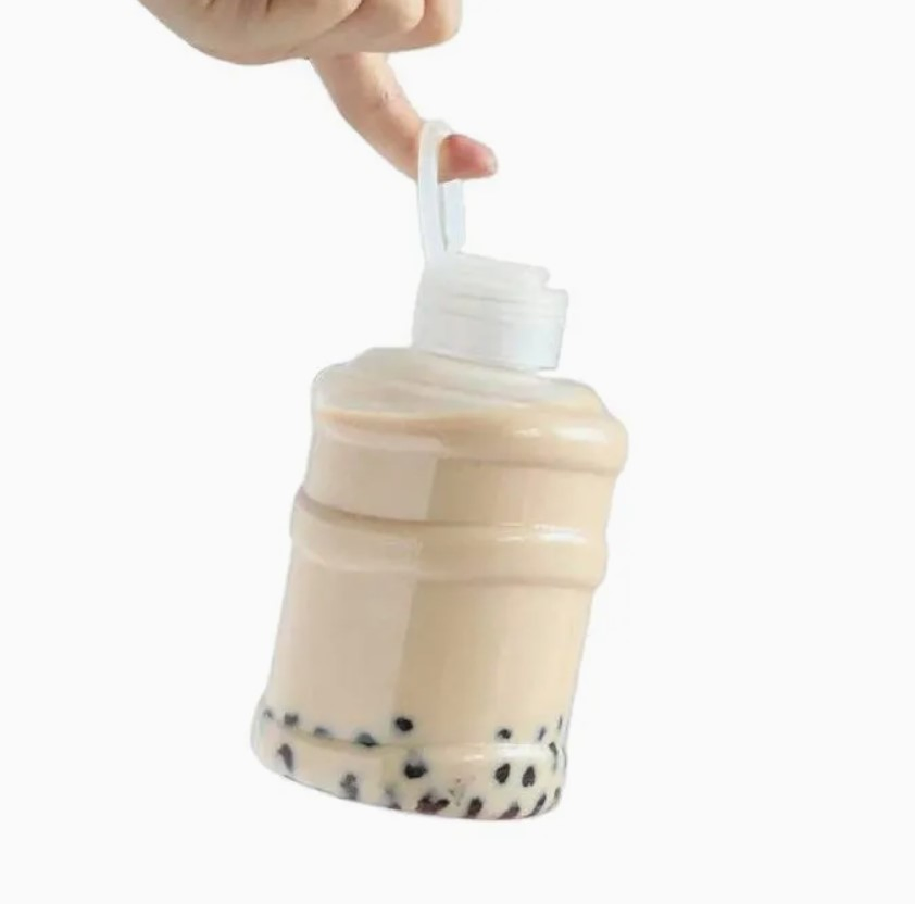 500ml 650ml Portable Transparent Colorful Mini Water Beverage Bucket Pet Plastic Juice Drink Bottle with Cap