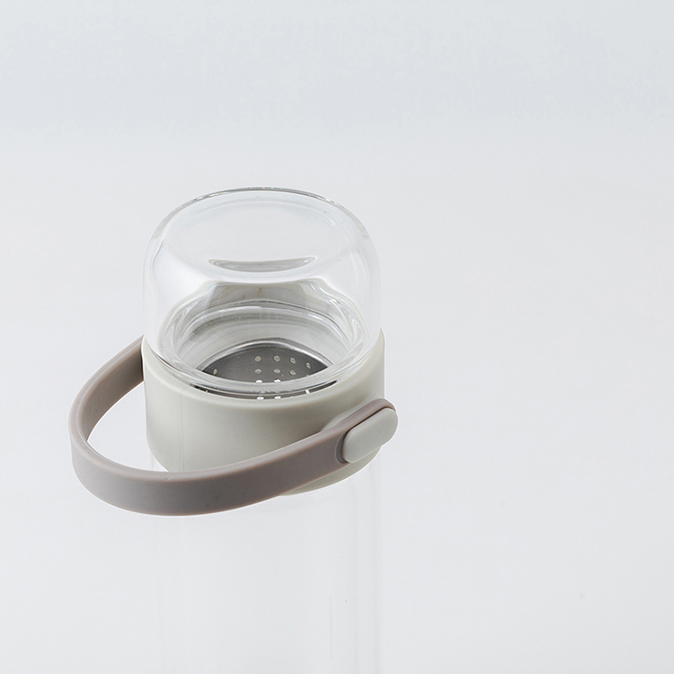 Grinkwell 12oz Double Wall New Design Glass Water Bottles with Two Compartments