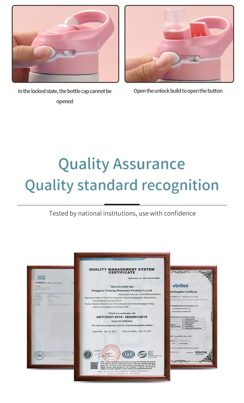 Oumego Kids Stainless Steel Tritan Stainless Steel Sports Drink Water Bottle Insulated Sublimation Blanks Kids with Flip Lid