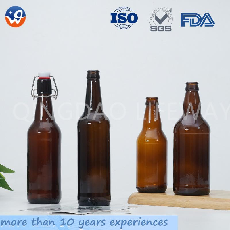 Unique Easy Flip Lid Clear Drink Beer Wine Water Bottles Fruit Bottle Glass Swing Top Bottle with Airtight Stopper