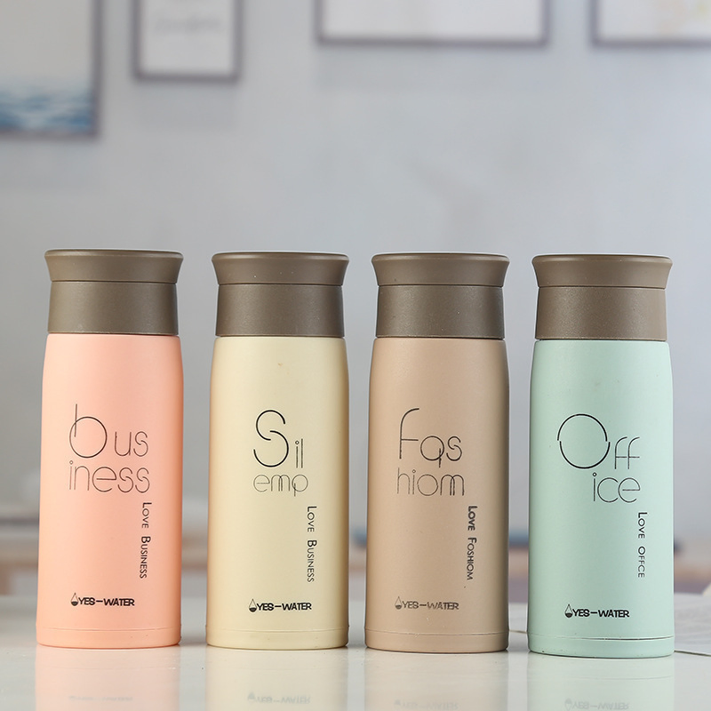 Wholesale Creative Fashion Custom Logo Double Wall Glass Water Bottle Student Drinking Bottle 400ml Creative Gift Advert