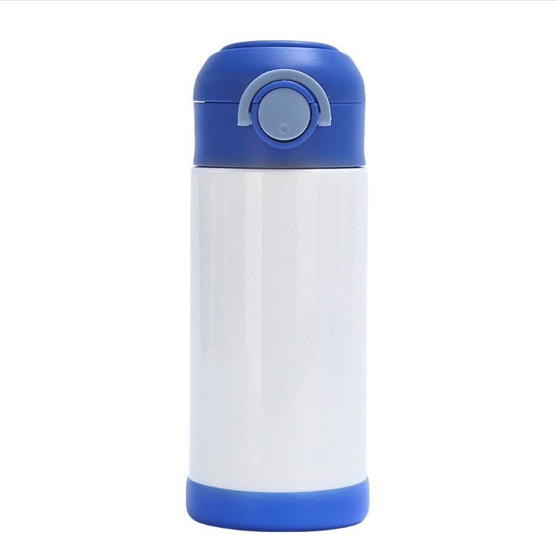 Kid Cup 12oz Vacuum Insulated Sublimation Blanks Kids Water Bottles for School with Lock Flip Top Lid