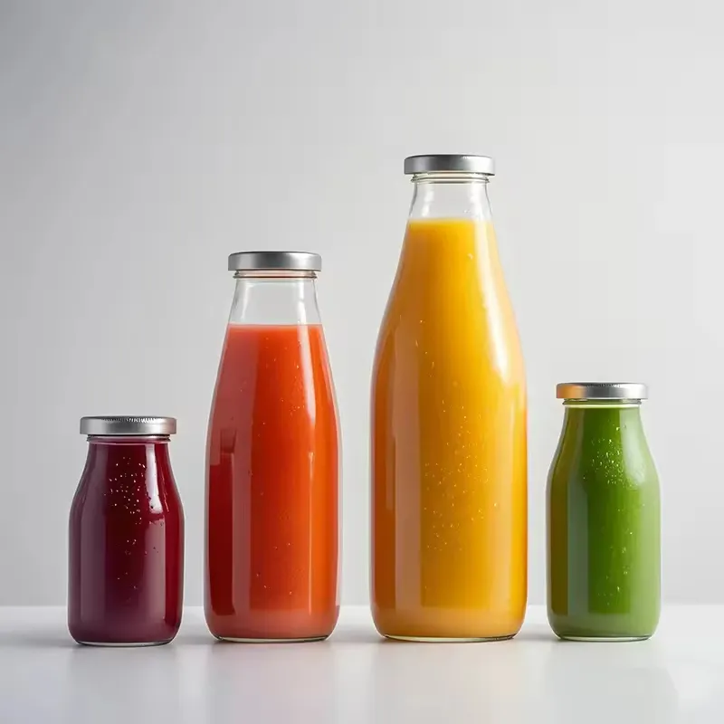 Glass milk bottle view 3