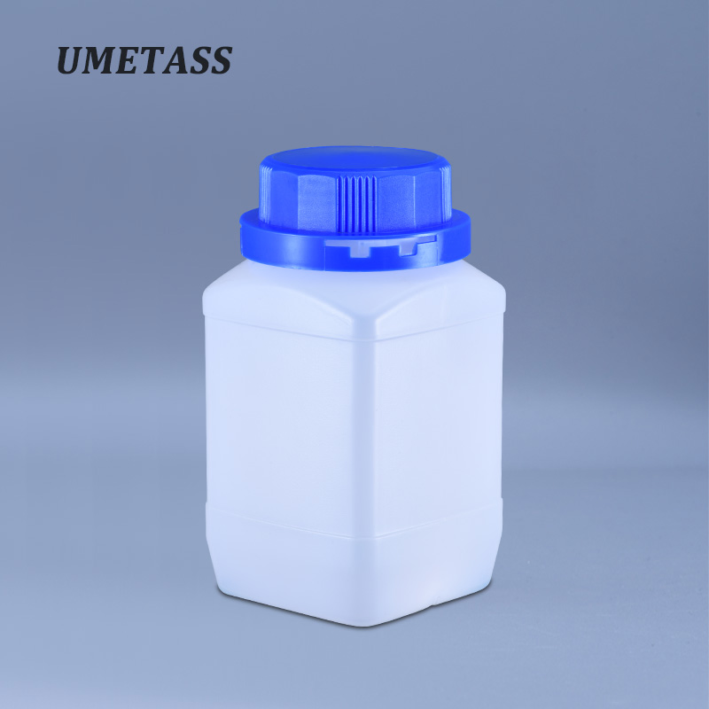 Eco-Friendly 250ml 500ml 1 Liter Plastic HDPE Bottle with Inner Plug Te Screw Cap Wide Mouth Square HDPE Bottle for Chemical Powder Packaging