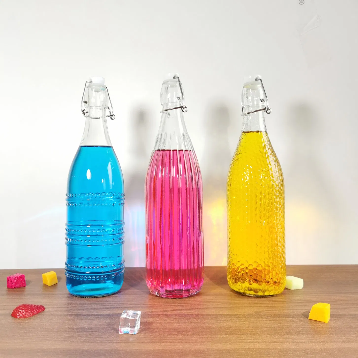 Classic Unique Easy Flip Lid Beer Wine Water Glass Swing Top Bottle