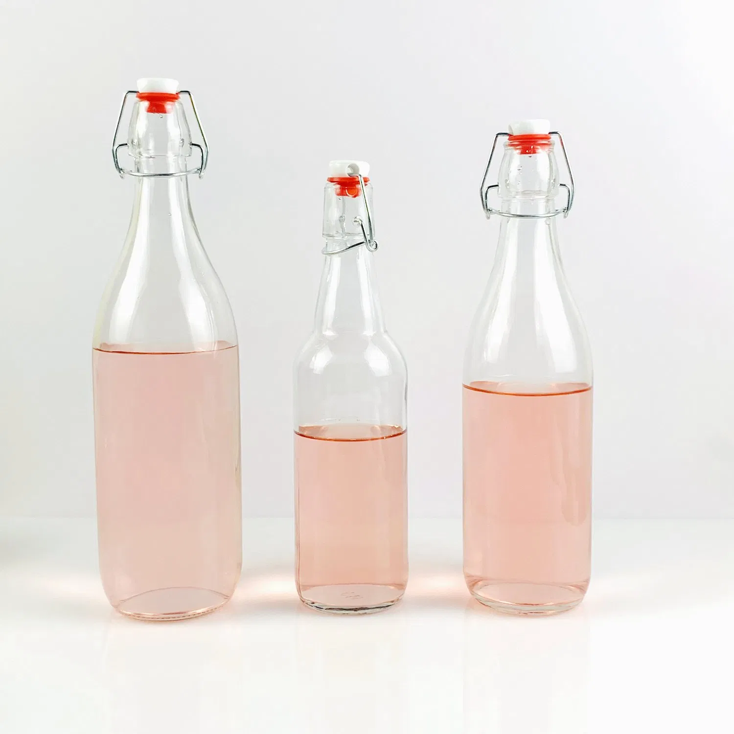 750ml 1000ml Classic Unique Easy Flip Lid Clear Drink Beer Wine Water Bottles Glass Swing Top Bottle with Airtight Stopper Cap