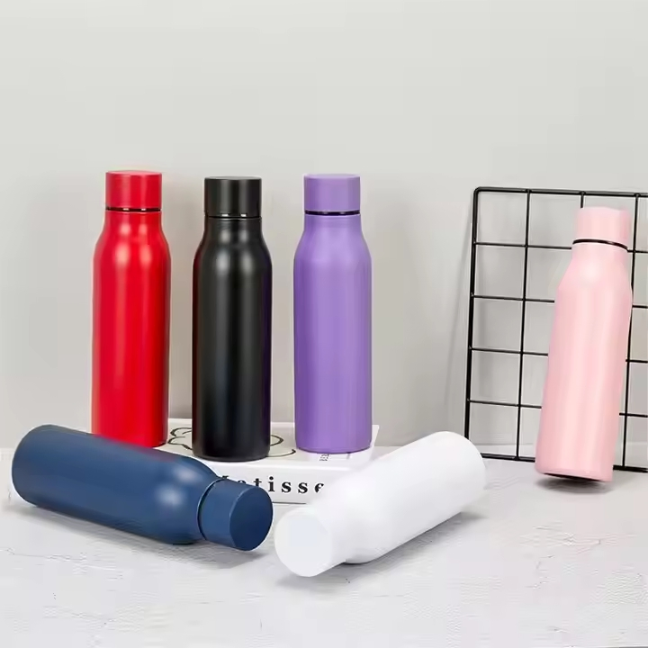 Customized Stainless Steel Double Wall Vacuum Flask Bottle Narrow Mouth 500ml 650ml Sports Fitness Flask Water Bottle