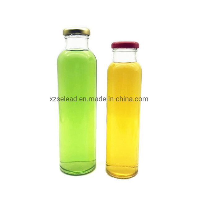 Wholesale Round Clear Cold Brew Tea Juice Coffee Glass Bottle for Liquor Beverage with Tin Cover